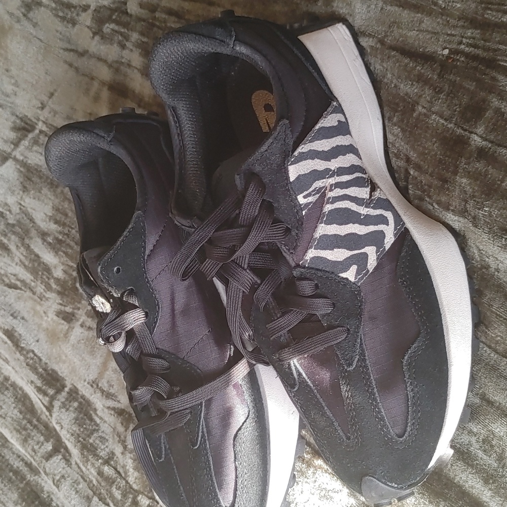 New Balance Black and White Zebra Print Sneakers